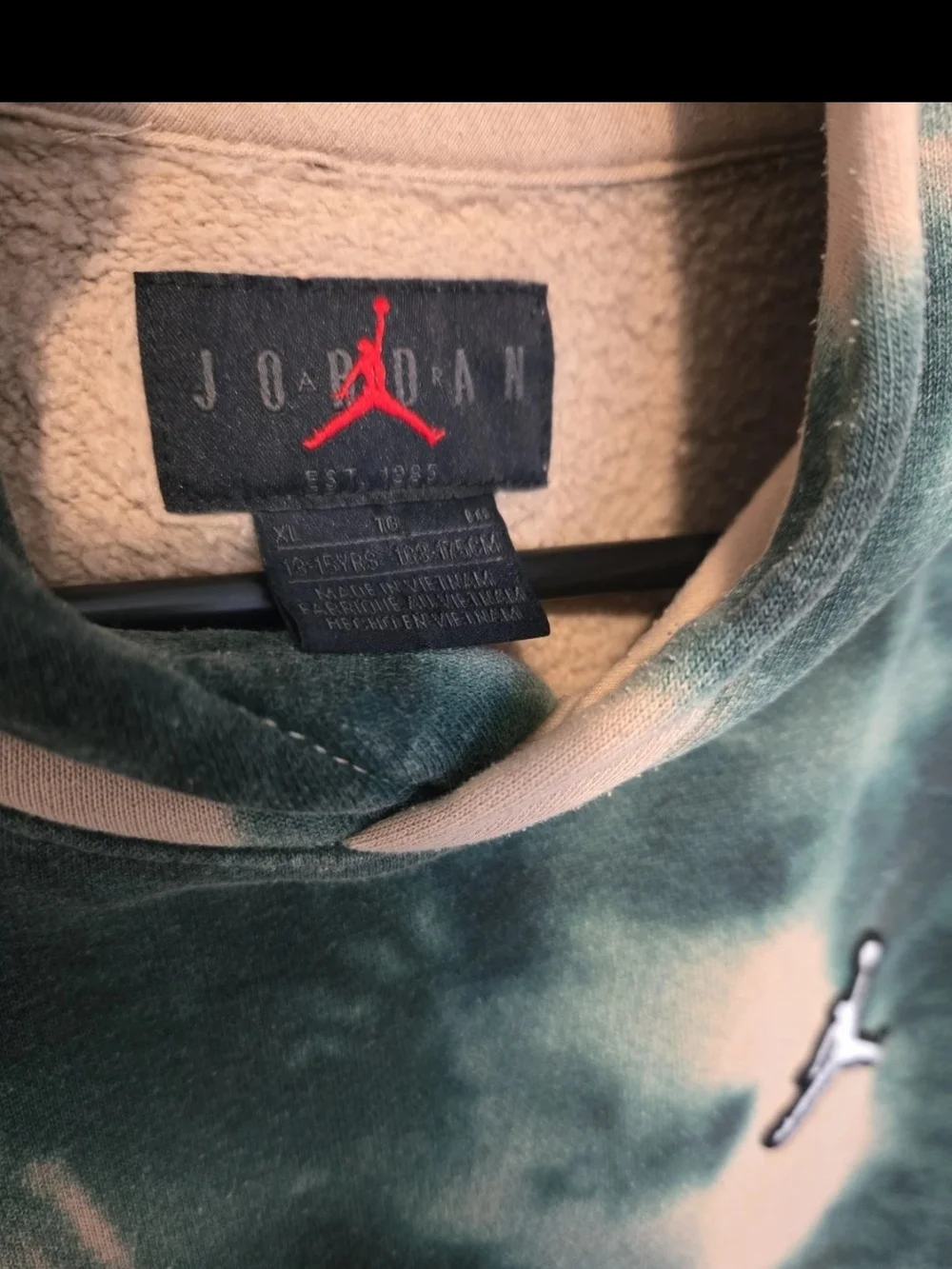 Michael Jordan Kids Xl Smoke-dye Green Abyss Hoddie Sweatshirt